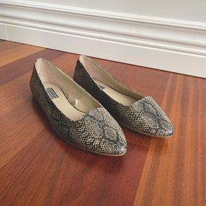 Faux snake skin ballet flats